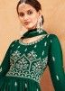 Green Embroidered Sharara Style Suit