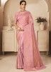 Pink Art Silk Saree With Zari Woven Motifs