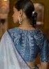 Blue Silk Saree With Stone Work Blouse