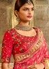 Pink Bridal Zari Woven Saree With Heavy Pallu