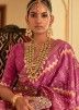 Pink Patola Silk Woven Saree With Blouse