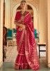 Red Patola Silk Bridal Saree With Woven Motifs