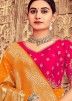 Yellow Zari Embellished Saree In Art Silk With Blouse 