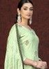 Green Embroidered Chanderi Palazzo Suit Set