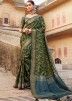 Green Printed Saree With Blouse 
