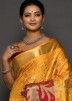 Yellow Kanjivaram Silk Woven Saree & Blouse