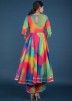 Readymade Multicolored Anarkali Suit In Organza