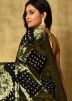 Black Zari Woven Saree With Silk Blouse