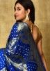 Blue Silk Saree With Bandhej Print Detailings