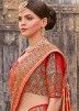 Orange Woven Silk Saree With Blouse 