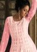 Pink Thread Embroidered Anarkali Style Suit