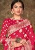 Pink Banarasi Silk Saree In Zari Woven