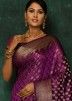 Purple Silk Saree With Zari Woven Pallu