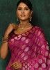 Pink Silk Saree With Woven Work
