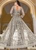 Grey Net Slit Style Embroidered Suit