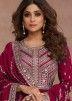 Shamita Shetty Pink Sequins Embroidered Anarkali Suit Set