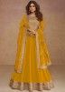 Shamita Shetty Yellow Anarkali Suit In Silk