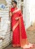 Red Woven Pallu Banarasi Silk Saree