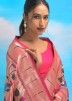 Pink Zari Woven Paithani Silk Saree