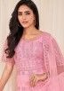 Pink Anarkali Style Suit In Thread Embroidery