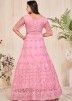 Pink Anarkali Style Suit In Thread Embroidery