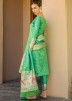 Green Banarasi Silk Pant Suit Set