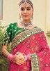 Pink Gota Embroidered Border Silk Saree & Blouse