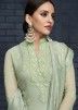 Green Embroidered Straight Cut Pant Suit