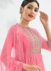 Pink Embroidered Georgette Anarkali Suit