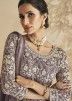 Purple Embroidered Gharara Suit In Georgette