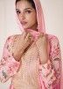Readymade Pink Floral Printed Gharara Suit & Dupatta