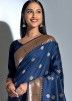 Blue Woven Pallu Paithani Silk Saree