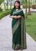 Green Zari Woven Mehendi Saree With Heavy Pallu