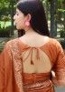 Orange Zari Woven Festive Saree In Art Silk