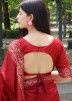 Red Zari Woven Bridal Saree In Art Silk