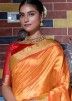 Orange Woven Pallu Paithani Saree