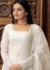 White Sequins Embroidered Readymade Sharara Suit