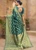 Turquoise Saree With Woven Pallu