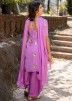 Readymade Purple Embroidered Punjabi Suit