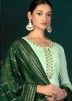 Green Embroidered Cotton Pant Suit Set