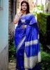 Blue Art Silk Zari Woven Saree