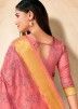 Pink Banarasi Silk Saree In Woven Work