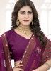 Purple Shimmer Embroidered Saree & Blouse