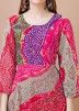 Multicolored Bandhej Printed Readymade Anarkali Suit