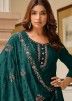 Readymade Teal Green Embroidered Pant Style Suit