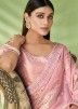 Pink Georgette Saree With Art Silk Blouse