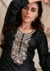 Black Embroidered Palazzo Style Suit & Dupatta