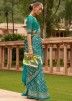 Turquoise Brasso Georgette Saree & Blouse