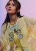 Yellow Embroidered Cape Style Palazzo Set