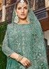 Green Embroidered Palazzo Suit Set